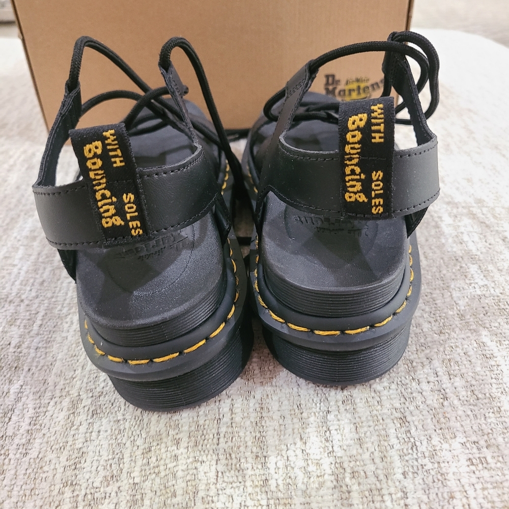 NEW Dr Martens Nartilla Gladiator Sandals Womens Platform Leather Black Sz 6 - Picture 11 of 13